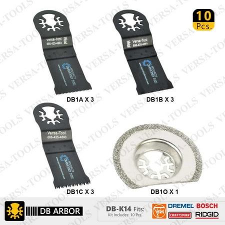 Versa Tool DB-K14 10 PC Universal Oscillating Saw Blade (DB3A 3B 3C 1O)