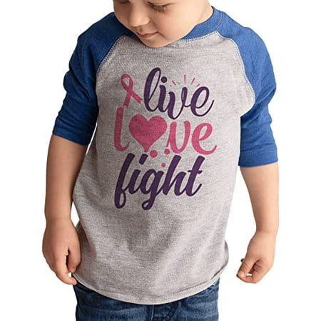7 ate 9 Apparel Kids Cancer Shirts - Live Love Fight Blue Shirt 5T