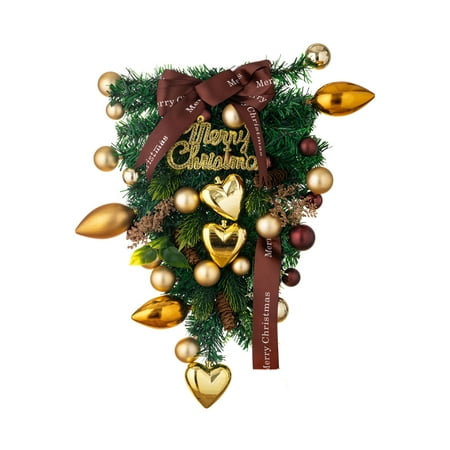 

Christmas Clearance! VWRXBZ Christmas Golden Upside Down Tree Door Hanging Christmas Love Gold Ball Upside Down Tree Garland Garden Outfit Christmas Decorations