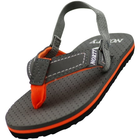 NORTY Toddler Boys Slingbacks Male Ankle Strap Sandals Grey Orange
