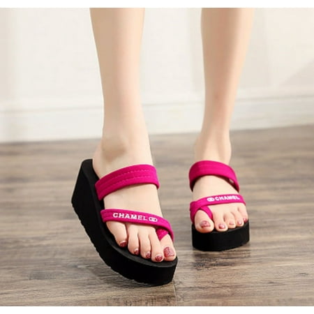 Flip-flops women‘s shoes women‘s slippers women‘s sandals summer Korean beach students wear high heel thick bottom
Flip-flops women‘s shoes women‘s slippers women‘s sandals summer Korean beach students wear high heel thick bottom