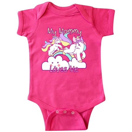 Inktastic My Mommy Loves Me Unicorn Gift Baby Boy or Baby Girl Bodysuit