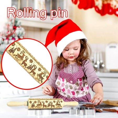 Kitchen Snow Wood Rolling Pin Engraved Carved Embossed Christmas Rolling Toolrolling ns for baking
Kitchen Snow Wood Rolling Pin Engraved Carved Embossed Christmas Rolling Toolrolling ns for baking