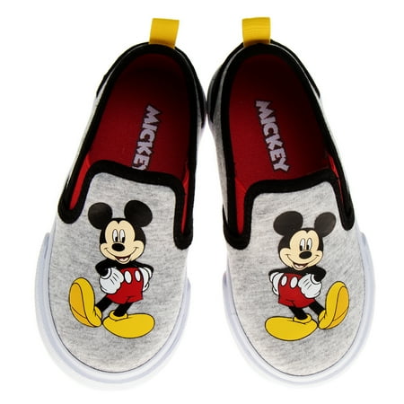 Disney Mickey Mouse Toddler Boys Slip On Canvas Sneakers