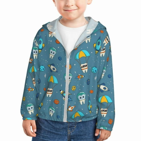 Qekee Teeth Cosmonaut Print UPF 50+ Kids Sun-Protective Hooded Long Sleeve Rash Guard for Fishing Water Beach Sports -3 Years
Qekee Teeth Cosmonaut Print UPF 50+ Kids Sun-Protective Hooded Long Sleeve Rash Guard for Fishing Water Beach Sports -3 Years