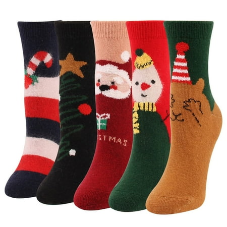 Compression Socks Women Stockings Christmas Suit Cartoon Cat Wool Stockings Straight Plate Medium Tube Combination Socks