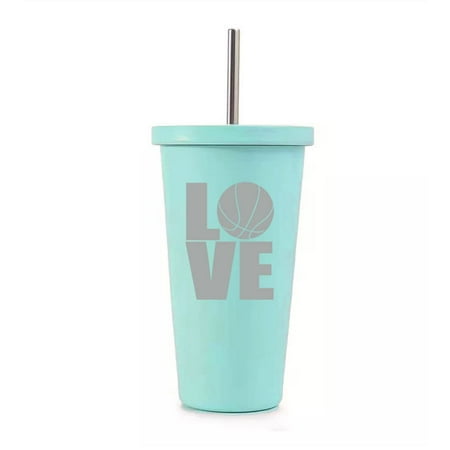 16 oz Stainless Steel Double Wall Insulated Tumbler Pool Beach Cup Travel Mug With Straw LOVE Basketball (Teal)
16 oz Stainless Steel Double Wall Insulated Tumbler Pool Beach Cup Travel Mug With Straw LOVE Basketball (Teal)