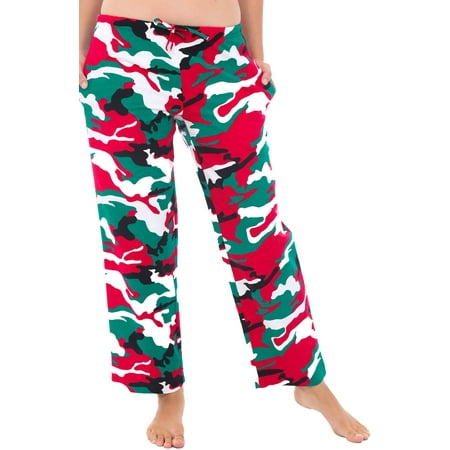 Alexander Del Rossa Womens Pajama Bottoms Christmas Camouflage Medium