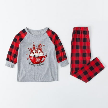 Uorcsa Soft Pajamas Plaid Print Two-piece Home Christmas Comfy Parent-child clothing Red
Uorcsa Soft Pajamas Plaid Print Two-piece Home Christmas Comfy Parent-child clothing Red