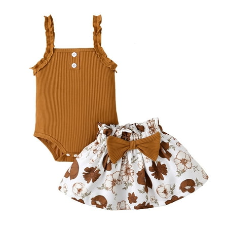 9 Months Baby Girls Clothes 12 Months Girls 2pcs Summer Outfit Infant Girls Suspender Top Skirt Set Brown
9 Months Baby Girls Clothes 12 Months Girls 2pcs Summer Outfit Infant Girls Suspender Top Skirt Set Brown