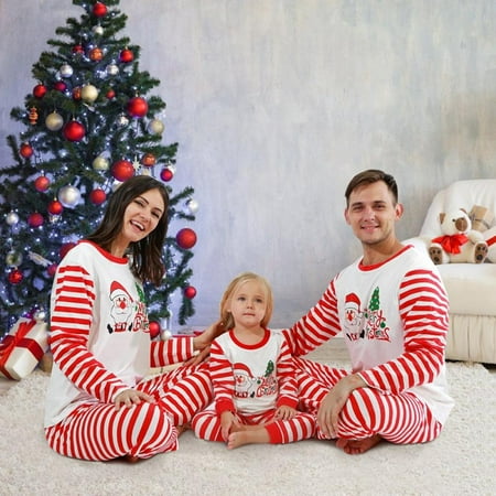 Christmas decorations!!Christmas Family Family Wear Two-piece Santa Printed Home Wear
