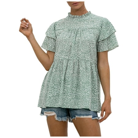 Corset Top Maternity Shirts Women s Casual Sexy Fashion Summer Leopard Print Round Neck Ruffle Short Sleeve Top Womens Tank Tops Black Crop Top on Sales Green M
Corset Top Maternity Shirts Women s Casual Sexy Fashion Summer Leopard Print Round Neck Ruffle Short Sleeve Top Womens Tank Tops Black Crop Top on Sales Green M
