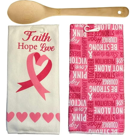 CYQUIO Home Kitchen Towel Gift Set - Breast Cancer Awareness Pink Ribbon - 2 Kitchen Towels and Bamboo Spoon (Fall2022)
CYQUIO Home Kitchen Towel Gift Set - Breast Cancer Awareness Pink Ribbon - 2 Kitchen Towels and Bamboo Spoon (Fall2022)