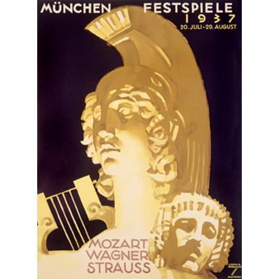 ArteHouse Fine Art Print "1937 Munich Music Festival" by Artist Ludwig Hohlwein, Archival Paper, 9" x 12"