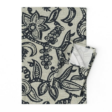 Printed Tea Towel Linen Cotton Canvas - Vintage Floral Lace Dark Blue Black Damask Traditional Texture Print Decorative Kitchen Towel by Spoonflower
Printed Tea Towel Linen Cotton Canvas - Vintage Floral Lace Dark Blue Black Damask Traditional Texture Print Decorative Kitchen Towel by Spoonflower
