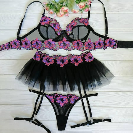 Raeneomay Womens Underwear Discount Clearance Ladies Exquisite Lace Embroidery 3-Piece Babydoll Underwear
Raeneomay Womens Underwear Discount Clearance Ladies Exquisite Lace Embroidery 3-Piece Babydoll Underwear