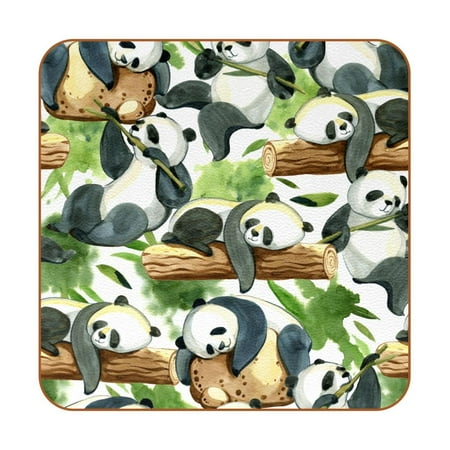 OWNTA Panda Green Pattern Premium 6-Piece Square Coaster Set in Microfiber Leather - Non-Slip & Absorbent Cup Mats
OWNTA Panda Green Pattern Premium 6-Piece Square Coaster Set in Microfiber Leather - Non-Slip & Absorbent Cup Mats