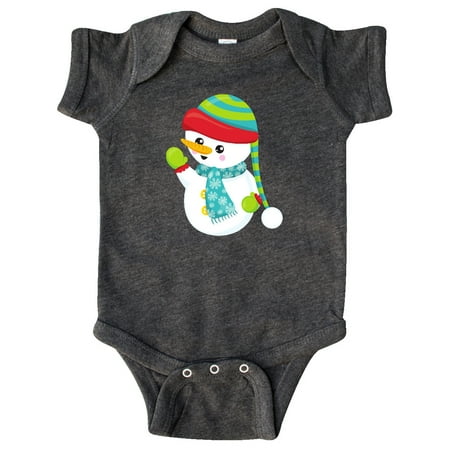 Inktastic Snowman With Hat Carrot Nose Scarf Gloves Gift Baby Boy or Baby Girl Bodysuit