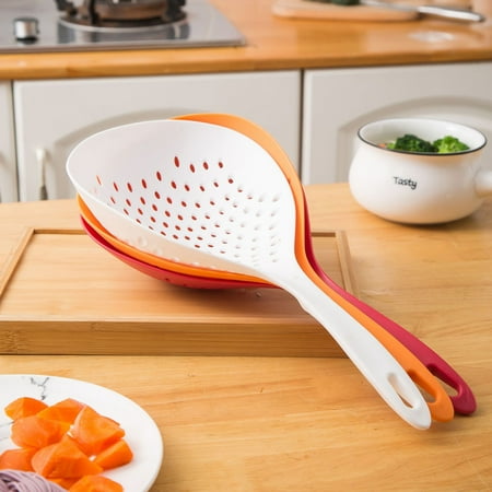 Meizhencang Drain Scoop Hanging Design Dense Holes Nylon Quick Drainage Drain Spoon for Kitchen
