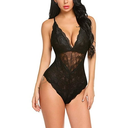 Nightwill Women Snap Crotch Lingerie Sexy Lace Bodysuit Deep V Teddy One Piece Lace Babydoll
Nightwill Women Snap Crotch Lingerie Sexy Lace Bodysuit Deep V Teddy One Piece Lace Babydoll