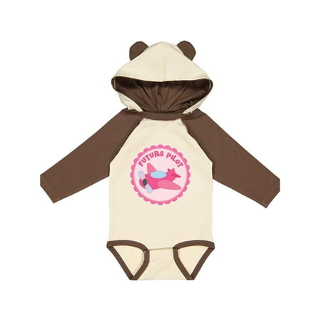 Inktastic Future Pilot Girls Occupation Gift Baby Girl Long Sleeve Bodysuit