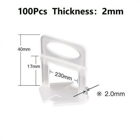 100Pcs Tile Leveling Clear Clips Base Wedges Spacer Wall Flooring Tiling Tool