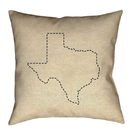 ArtVerse Katelyn Smith Texas Outline (Pillow Cover Only) - Spun Polyester