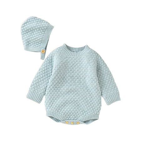 Glookwis Newborn Long Sleeve Bodysuit Casual Romper + Hats Suits 2Pcs Warm Jumpsuit And Hat Set Buttons Solid Color Two Piece Outfits Blue 86cm
Glookwis Newborn Long Sleeve Bodysuit Casual Romper + Hats Suits 2Pcs Warm Jumpsuit And Hat Set Buttons Solid Color Two Piece Outfits Blue 86cm