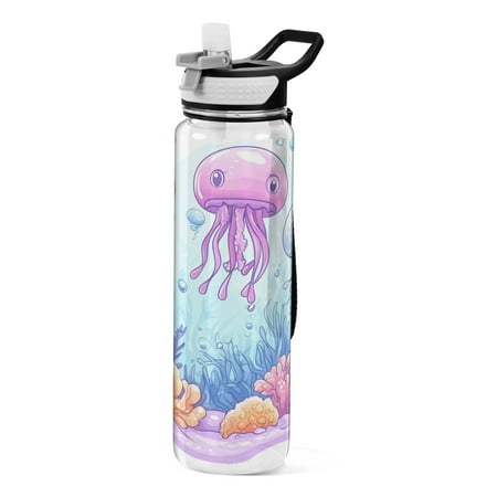 32oz Transparent Sports Water Bottle with Straw BPA Free Tritan for Kids Adults Outdoor School Gym Fitness Colorful Cartoon Jellyfish 
32oz Transparent Sports Water Bottle with Straw BPA Free Tritan for Kids Adults Outdoor School Gym Fitness Colorful Cartoon Jellyfish