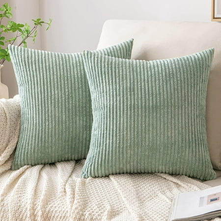 EMEMA Throw Pillow Covers Corduroy Decorative Soft Striped Square Cushion Covers Spring Pillowcases for Couch Sofa Bedroom Chair Car 16x16 Inch Pack of 2 Sage Green
EMEMA Throw Pillow Covers Corduroy Decorative Soft Striped Square Cushion Covers Spring Pillowcases for Couch Sofa Bedroom Chair Car 16x16 Inch Pack of 2 Sage Green