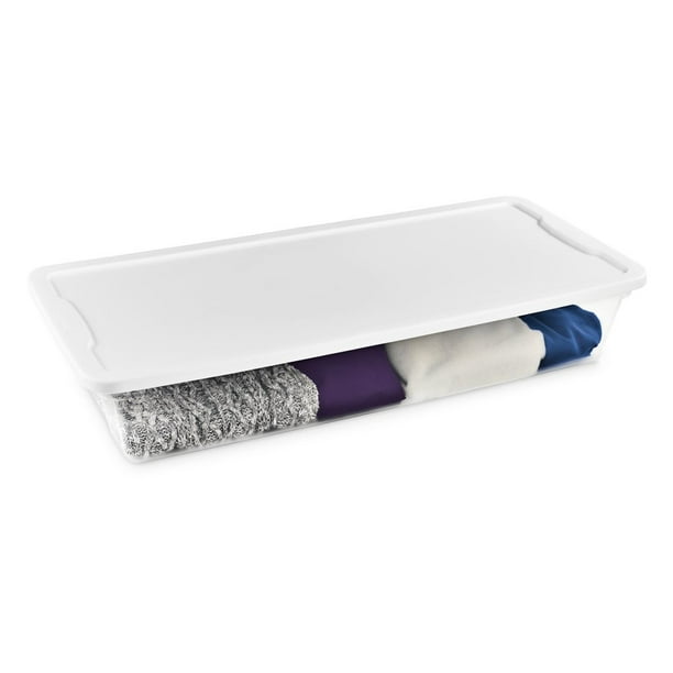 Homz Snaplock® 41 Quart Clear Underbed Storage, White Lid