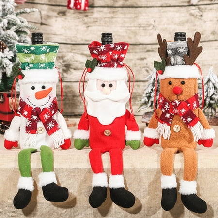 Elk Pattern Christmas Wine Bottle Cover Drawstring Knitted Fabric Comfortable Touch Wine Bottle Bag for Home Gold Flanne
Elk Pattern Christmas Wine Bottle Cover Drawstring Knitted Fabric Comfortable Touch Wine Bottle Bag for Home Gold Flanne