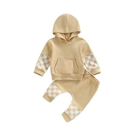 Arvbitana 0-24 Months Infant Baby Boy Set Checkerboard Plaid Hoodie Sweatshirt Tops Elastic Waist Pants Outfits
Arvbitana 0-24 Months Infant Baby Boy Set Checkerboard Plaid Hoodie Sweatshirt Tops Elastic Waist Pants Outfits