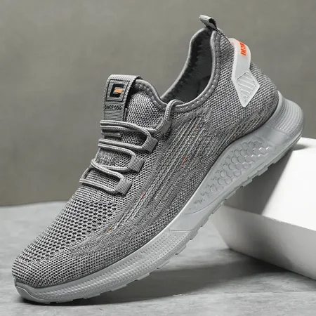 Men‘s Sneaker Knitted Fabric Slip-on Running Shoes