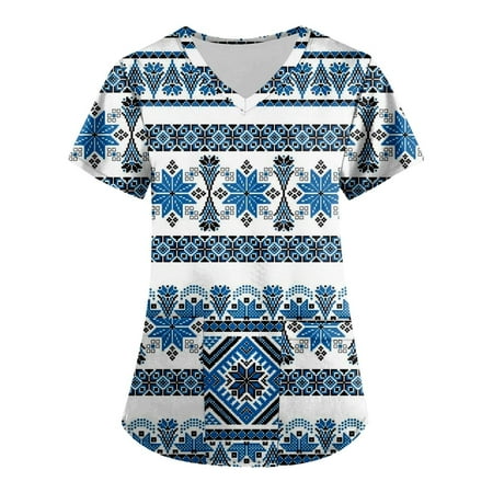 TQWQT Women s Aztec Printed Scrub Tops Plus Size V-Neck Western Ethnic Graphic T Shirts Workwear Nurse Uniform Tee with Pockets
TQWQT Women s Aztec Printed Scrub Tops Plus Size V-Neck Western Ethnic Graphic T Shirts Workwear Nurse Uniform Tee with Pockets