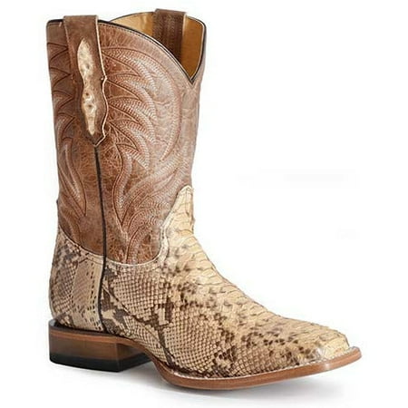 Men s Roper Peyton Python Boots Handcrafted Tan