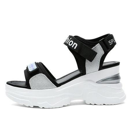 Women‘s Sequins & Letter Ankle Strap Sandals Open Toe Platform Wedge Shoes Casual Versatile Shoes
Women‘s Sequins & Letter Ankle Strap Sandals Open Toe Platform Wedge Shoes Casual Versatile Shoes