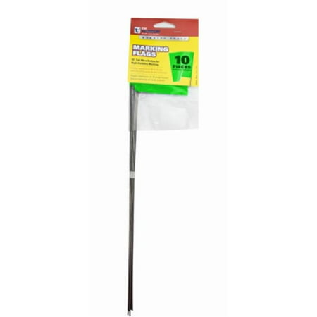 CH Hanson 15067 15 in. Lime Fluorescent Marking Stake Flag- 10 Pack