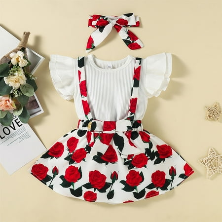 Hunpta Kids Girls Infant Soild Short Sleeves Ribbed Top Flower Floral Prints Suspender Pants Hairband Clothes 3pcs Outfits&Set
Hunpta Kids Girls Infant Soild Short Sleeves Ribbed Top Flower Floral Prints Suspender Pants Hairband Clothes 3pcs Outfits&Set