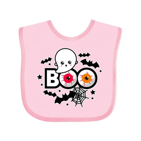 Inktastic Boo with Ghost Bats and Eyes Gift Baby Boy or Baby Girl Bib