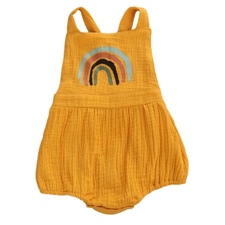 Canrulo Newborn Infant Baby Girls Boys Rainbow Print Sleeveless Straps O-Neck Clothes Yellow 0-6 Months
Canrulo Newborn Infant Baby Girls Boys Rainbow Print Sleeveless Straps O-Neck Clothes Yellow 0-6 Months