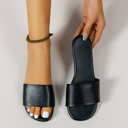 Christmas Fashion Women Summer Slip-On Comfortable Flat Shoes Beach Peep Toe Breathable Slippers