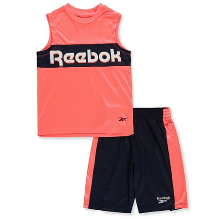 Reebok Boys 2-Piece Shorts Set Outfit - orange 3t (Toddler)