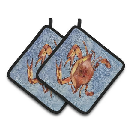 Caroline s Treasures Crab Pair of Pot Holders
