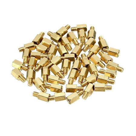 46pcs M3 6+4mm Female Male Thread Brass Hex Standoff Spacer Screws