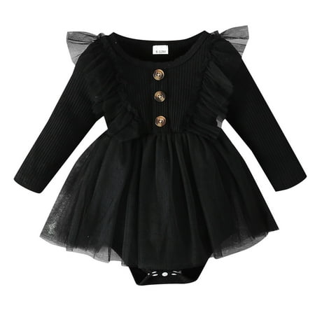 Rovga Baby Girls Clothes Infant Toddler Winter Round Neck Long Sleeve Jumpsuit Solid Color School Romper Sweet Simple Style Outfitrs Black 6-12 Months
Rovga Baby Girls Clothes Infant Toddler Winter Round Neck Long Sleeve Jumpsuit Solid Color School Romper Sweet Simple Style Outfitrs Black 6-12 Months