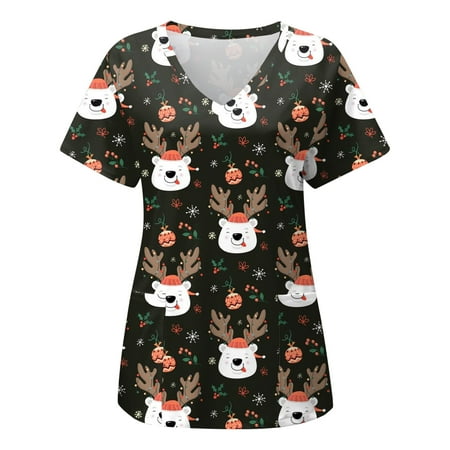 Christmas Scrub Tops for Women Funny Xmas Reindeer Graphic Print Basic Fit Short Sleeve Sweatshirt Vintge Fall Winter Sweaters Shirts
Christmas Scrub Tops for Women Funny Xmas Reindeer Graphic Print Basic Fit Short Sleeve Sweatshirt Vintge Fall Winter Sweaters Shirts