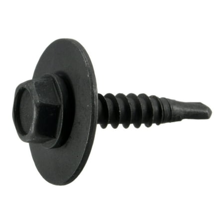 4.2mm x 17mm x 20mm Black Oxide Steel Hex Washer Auto Screws (10 pcs.)