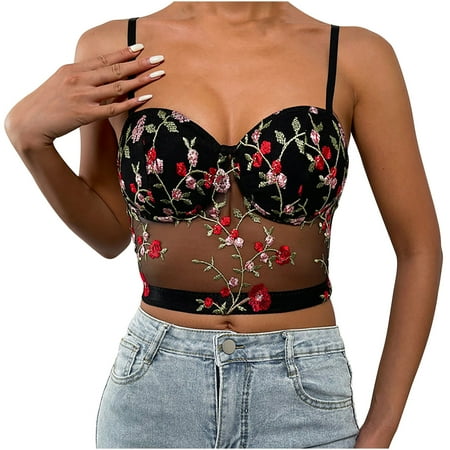 Women s Sexy Lace Crop Tops Fashion Mesh Floral Spaghetti Strap Cami Tank Going Out Tops Slim Backless Push Up Corsets
Women s Sexy Lace Crop Tops Fashion Mesh Floral Spaghetti Strap Cami Tank Going Out Tops Slim Backless Push Up Corsets