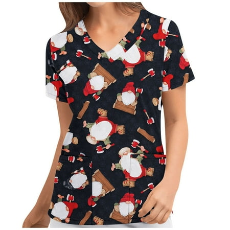 TAIAOJING Scrubs for Women Workwear Fashion Merry Christmas Print Short Sleeve V-neck Tops Working Uniform Blouse Shirt
TAIAOJING Scrubs for Women Workwear Fashion Merry Christmas Print Short Sleeve V-neck Tops Working Uniform Blouse Shirt